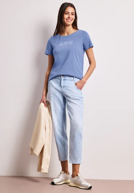 T-shirt basique à col rond avec imprimé drift blue T-shirt basique à col rond avec imprimé drift blue