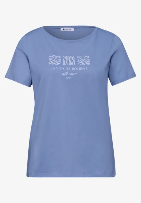 T-shirt basique à col rond avec imprimé drift blue T-shirt basique à col rond avec imprimé drift blue