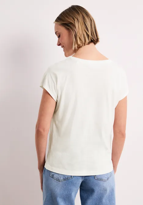 T-shirt dropped shoulder avec imprimé frontal off white