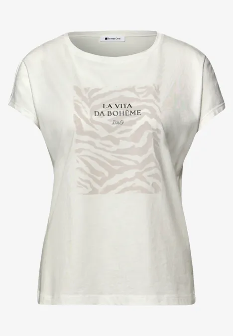 T-shirt dropped shoulder avec imprimé frontal off white