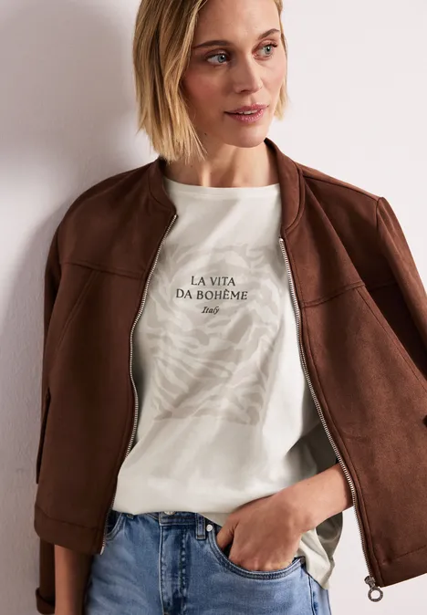 T-shirt dropped shoulder avec imprimé frontal off white