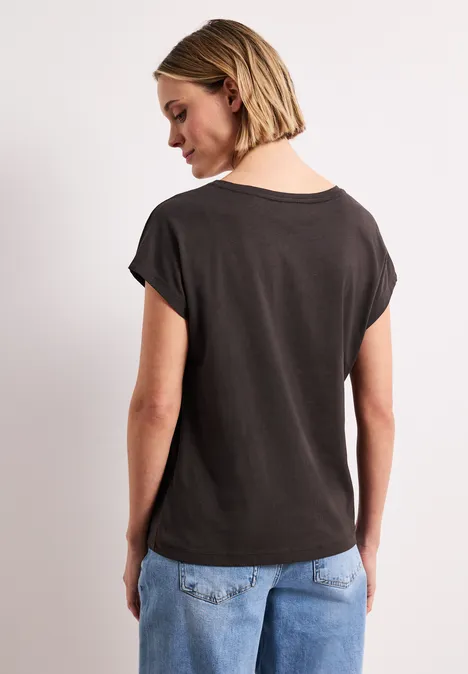 Dropped Shoulder Shirt mit Frontprint espresso brown Dropped Shoulder Shirt mit Frontprint espresso brown