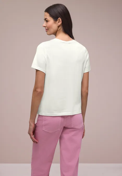 T-shirt à col rond avec détail en forme de cœur off white T-shirt à col rond avec détail en forme de cœur off white