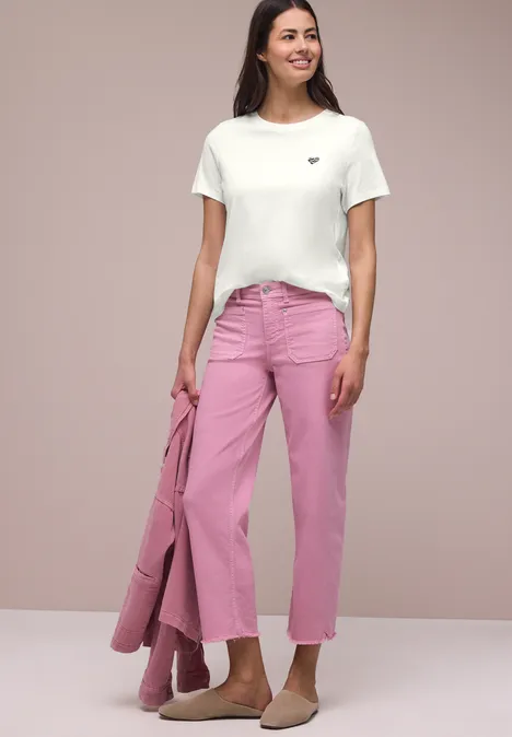 T-shirt à col rond avec détail en forme de cœur off white T-shirt à col rond avec détail en forme de cœur off white