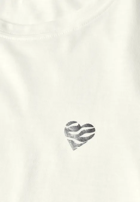 T-shirt à col rond avec détail en forme de cœur off white T-shirt à col rond avec détail en forme de cœur off white