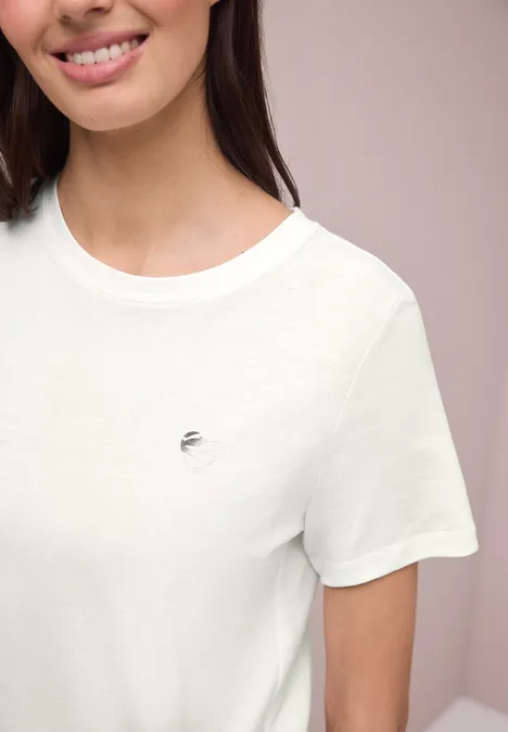 T-shirt à col rond avec détail en forme de cœur off white T-shirt à col rond avec détail en forme de cœur off white