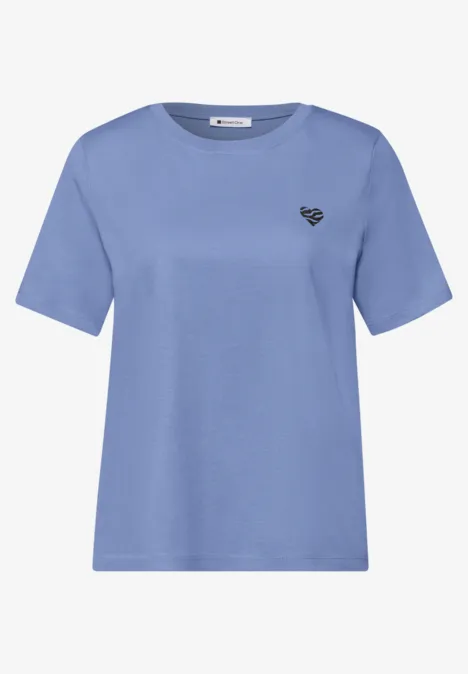 T-shirt à col rond avec détail de cœur drift blue T-shirt à col rond avec détail de cœur drift blue