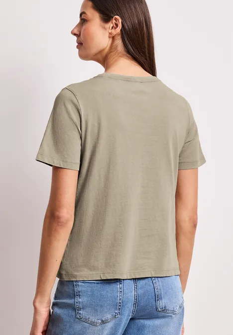 Shirt met ronde hals en edelstenen timeless beige Shirt met ronde hals en edelstenen timeless beige