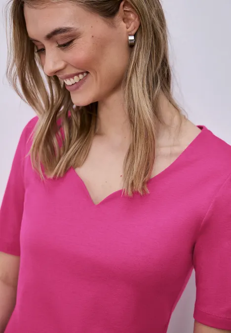 T-shirt à manches courtes avec encolure en cœur magenta dream T-shirt à manches courtes avec encolure en cœur magenta dream