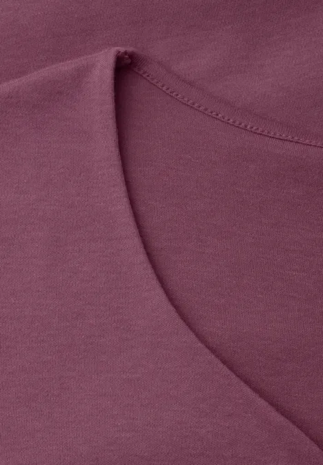 Shirt met korte mouwen en hartvormige halslijn dark clouded blush