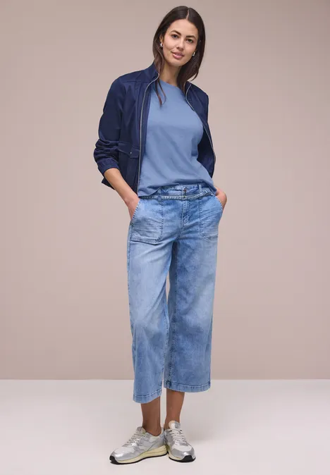 T-shirt à col rond avec détails de boutons drift blue T-shirt à col rond avec détails de boutons drift blue