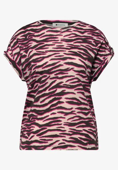 T-shirt à col rond avec détails de boutons minimal rose T-shirt à col rond avec détails de boutons minimal rose