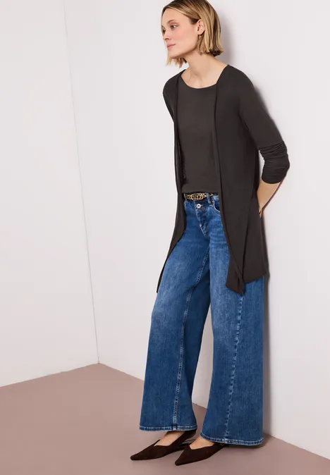 Veste à manches longues, coupe ouverte espresso brown