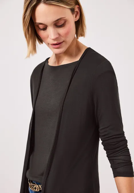 Veste à manches longues, coupe ouverte espresso brown