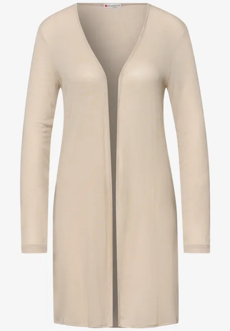 Jas met lange mouwen en een open pasvorm clay sand