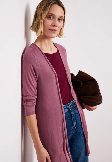 Jas met lange mouwen en een open pasvorm dark clouded blush