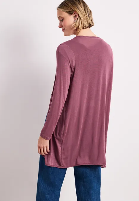 Jas met lange mouwen en een open pasvorm dark clouded blush