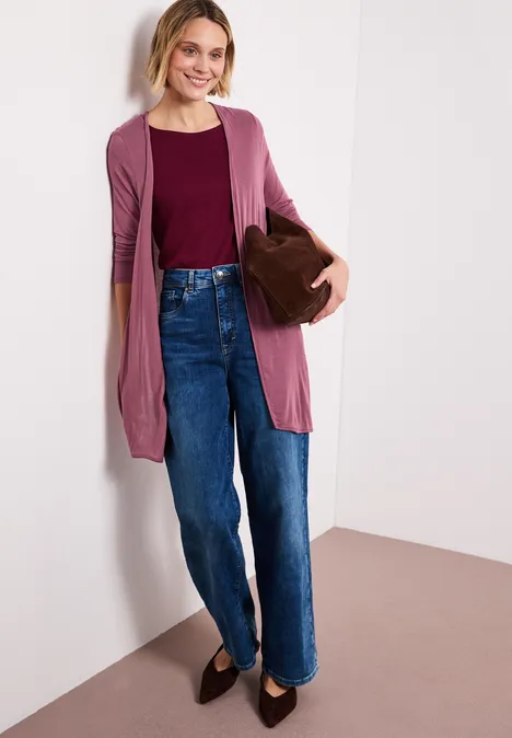 Jas met lange mouwen en een open pasvorm dark clouded blush