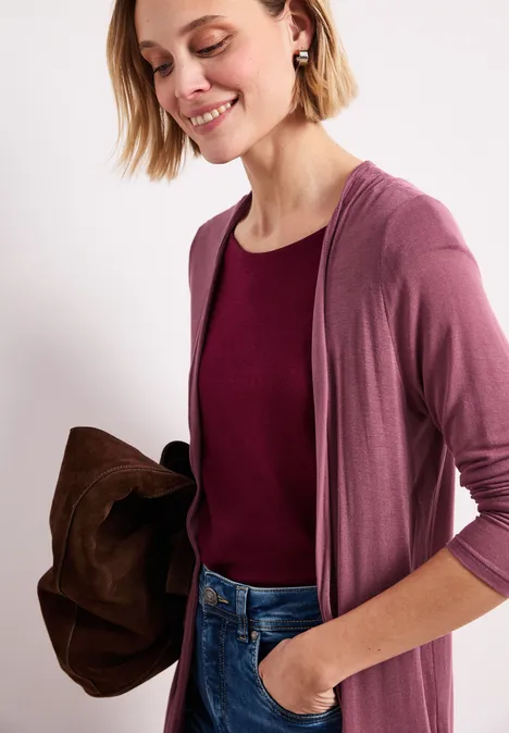 Jas met lange mouwen en een open pasvorm dark clouded blush