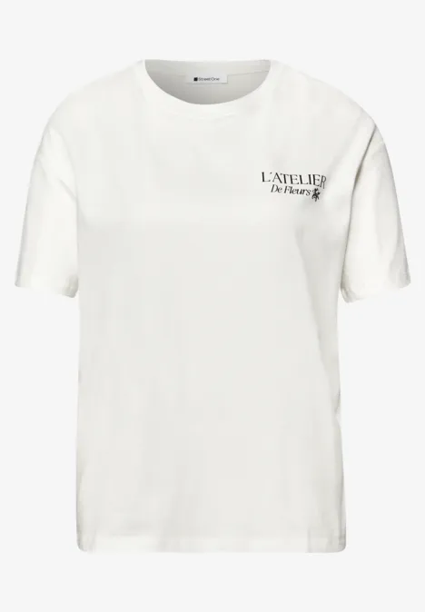 Shirt met ronde hals en opdruk op de rug off white Shirt met ronde hals en opdruk op de rug off white