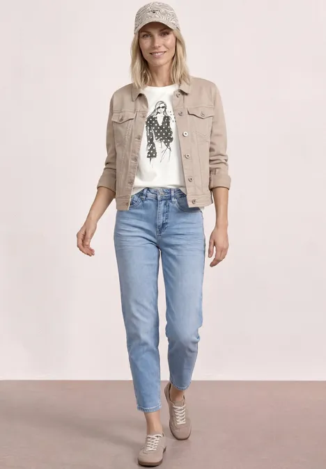 T-Shirt mit Rundhals und Print off white T-Shirt mit Rundhals und Print off white