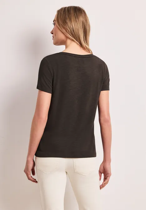 T-shirt à manches courtes avec col rond et imprimé espresso brown T-shirt à manches courtes avec col rond et imprimé espresso brown