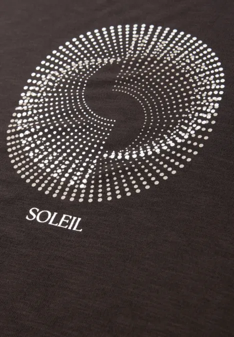 T-shirt à manches courtes avec col rond et imprimé espresso brown T-shirt à manches courtes avec col rond et imprimé espresso brown