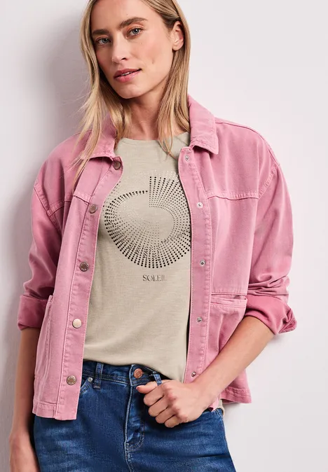 T-shirt à manches courtes avec col rond et imprimé clay sand T-shirt à manches courtes avec col rond et imprimé clay sand