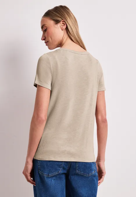 T-shirt à manches courtes avec col rond et imprimé clay sand T-shirt à manches courtes avec col rond et imprimé clay sand