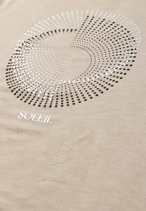 T-shirt à manches courtes avec col rond et imprimé clay sand T-shirt à manches courtes avec col rond et imprimé clay sand