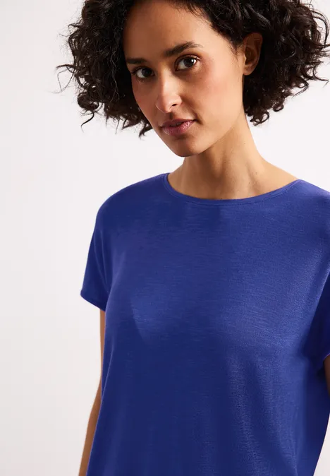 Kurzarm Shirt mit U-Boot-Ausschnitt amparo blue Kurzarm Shirt mit U-Boot-Ausschnitt amparo blue