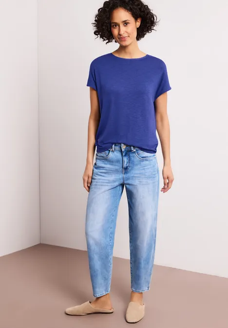 Kurzarm Shirt mit U-Boot-Ausschnitt amparo blue Kurzarm Shirt mit U-Boot-Ausschnitt amparo blue