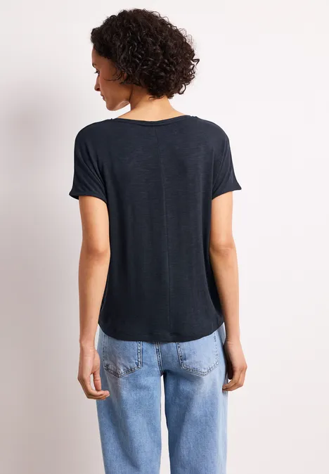 Kurzarm Shirt mit U-Boot-Ausschnitt shadowed navy Kurzarm Shirt mit U-Boot-Ausschnitt shadowed navy