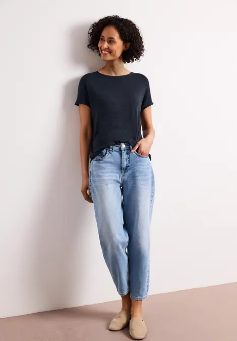 Kurzarm Shirt mit U-Boot-Ausschnitt shadowed navy Kurzarm Shirt mit U-Boot-Ausschnitt shadowed navy