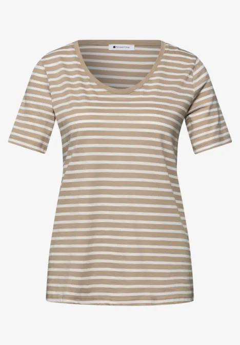 Lot de 2 T-shirts avec encolures arrondies en V safari beige Lot de 2 T-shirts avec encolures arrondies en V safari beige