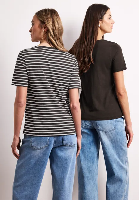 Shirt met ronde V-hals in een pak van 2 espresso brown Shirt met ronde V-hals in een pak van 2 espresso brown