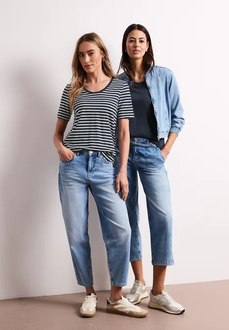 Shirt met ronde V-hals in een pak van 2 shadowed navy Shirt met ronde V-hals in een pak van 2 shadowed navy