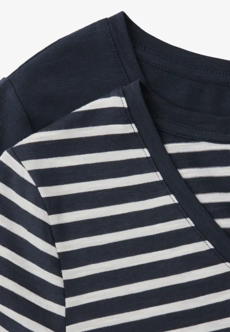 Shirt met ronde V-hals in een pak van 2 shadowed navy Shirt met ronde V-hals in een pak van 2 shadowed navy