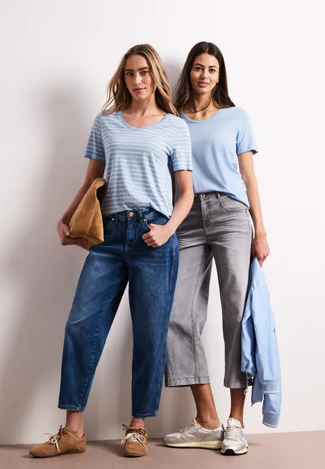 Lot de 2 T-shirts avec encolures arrondies en V calm blue