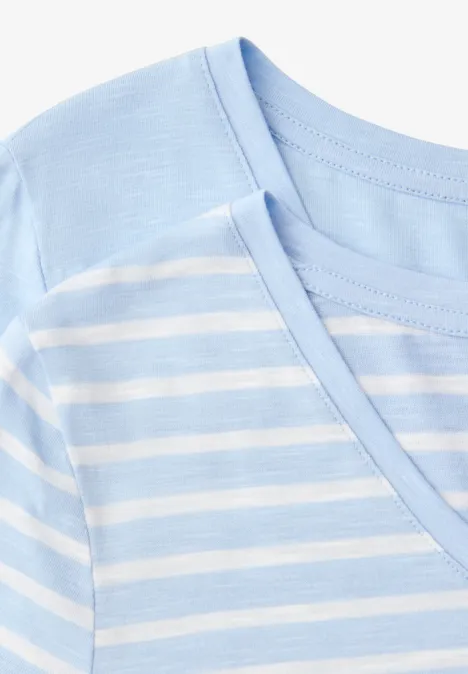 Lot de 2 T-shirts avec encolures arrondies en V calm blue