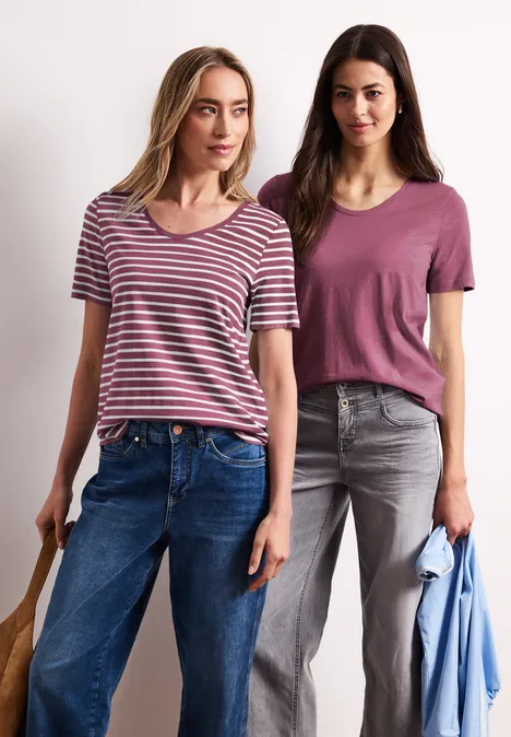 Lot de 2 T-shirts avec encolures arrondies en V dark clouded blush Lot de 2 T-shirts avec encolures arrondies en V dark clouded blush