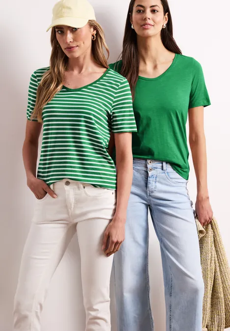 Lot de 2 T-shirts avec encolures arrondies en V ever green Lot de 2 T-shirts avec encolures arrondies en V ever green