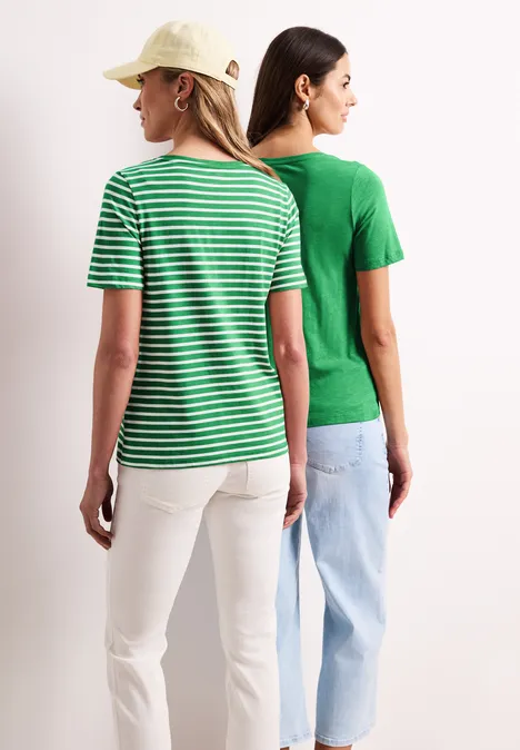 Lot de 2 T-shirts avec encolures arrondies en V ever green Lot de 2 T-shirts avec encolures arrondies en V ever green