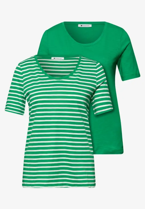 Lot de 2 T-shirts avec encolures arrondies en V ever green Lot de 2 T-shirts avec encolures arrondies en V ever green