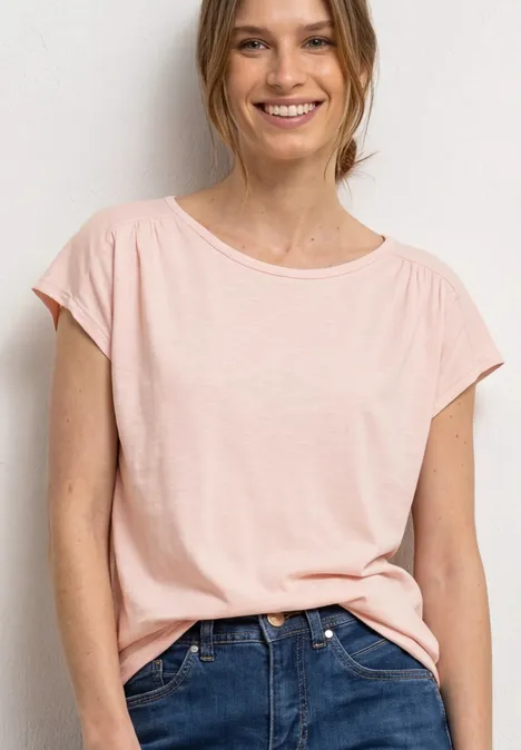Shirt mit Rundhals und Raffung minimal rose Shirt mit Rundhals und Raffung minimal rose