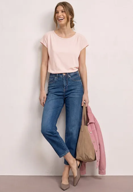 Shirt mit Rundhals und Raffung minimal rose Shirt mit Rundhals und Raffung minimal rose