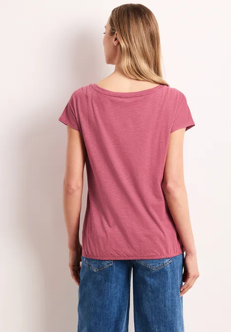 Shirt mit Rundhals und Raffung dark clouded blush