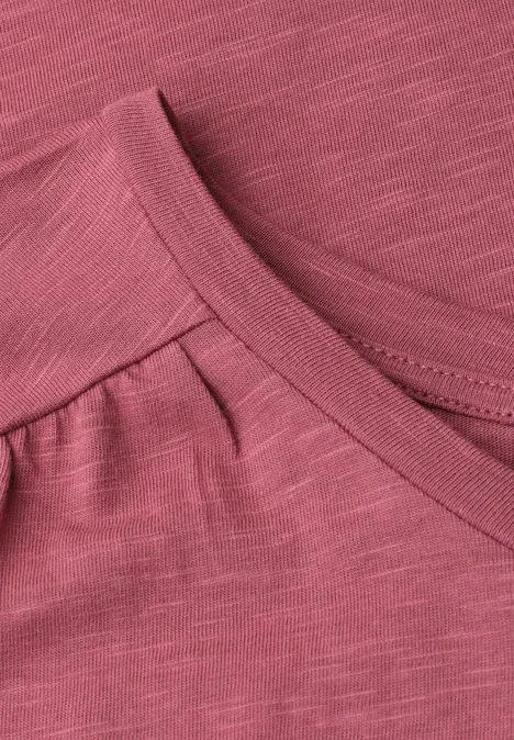 Shirt mit Rundhals und Raffung dark clouded blush