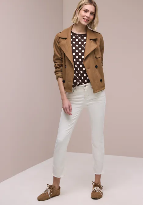 Shirt mit U-Boot-Ausschnitt und Print espresso brown