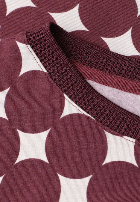 Shirt mit U-Boot-Ausschnitt und Print rustic rouge